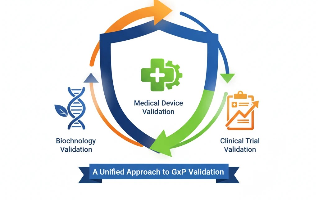 Une approche unifiée de la validation GxP : Biotechnologie, Dispositifs médicaux et Essais cliniques