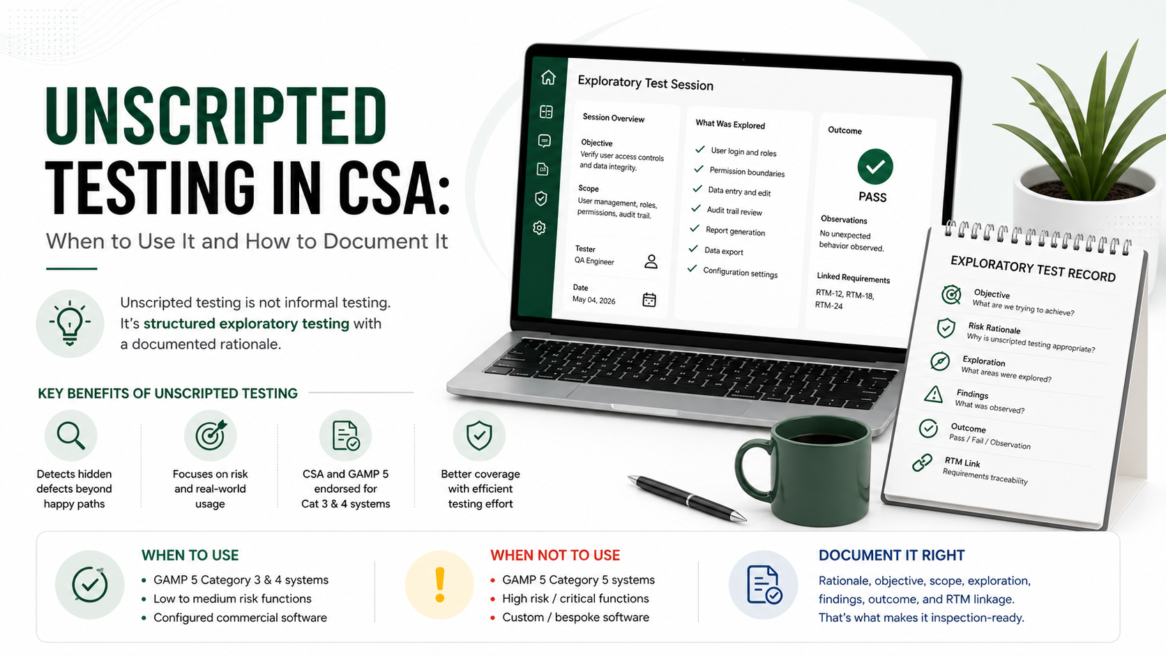 Unscripted Testing in CSA: When to Use It and How to Document It